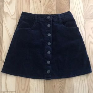 Brandy Melville corduroy navy mini skirt